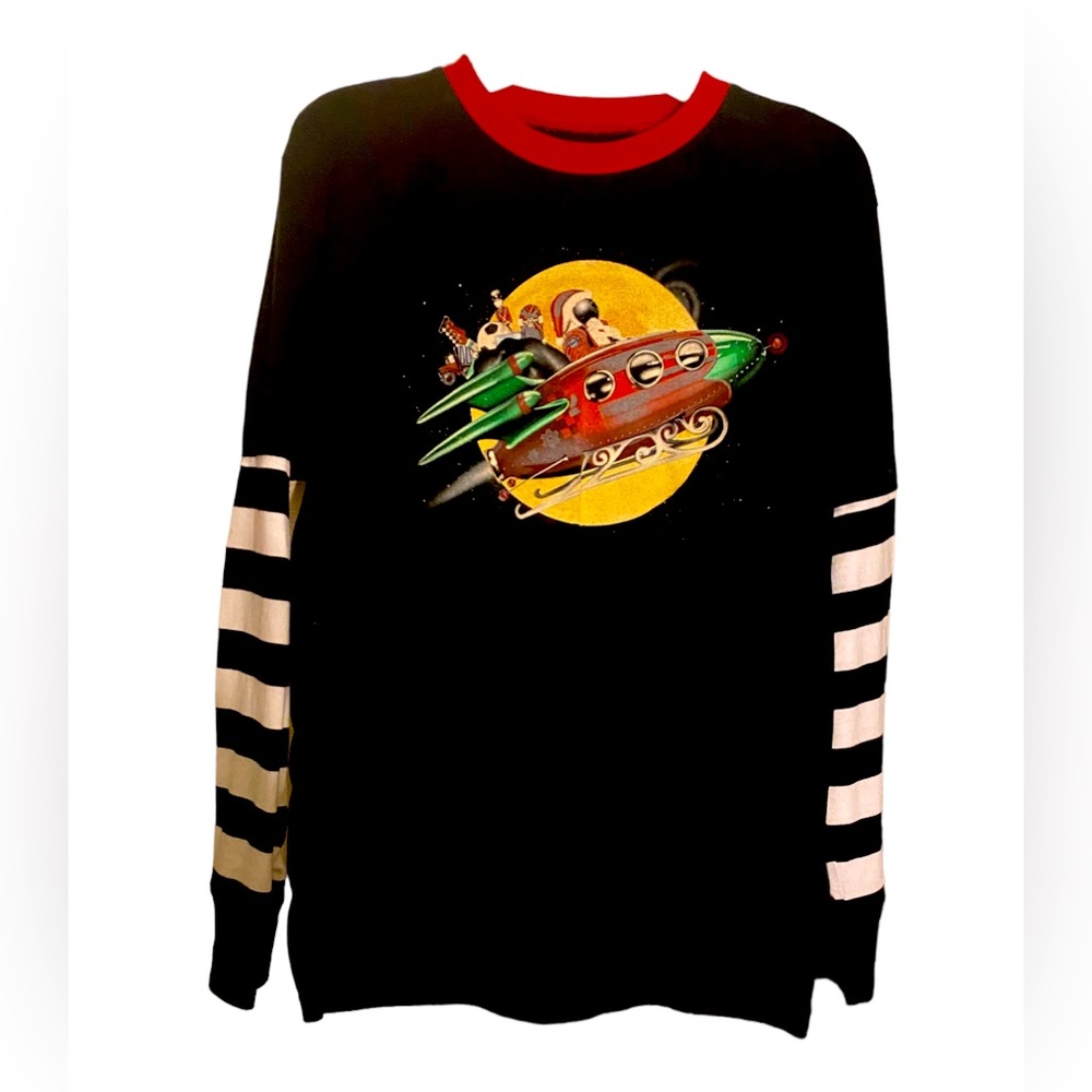 Wes & Willy holiday, Christmas, Santa rocket shirt, size L 12-14
